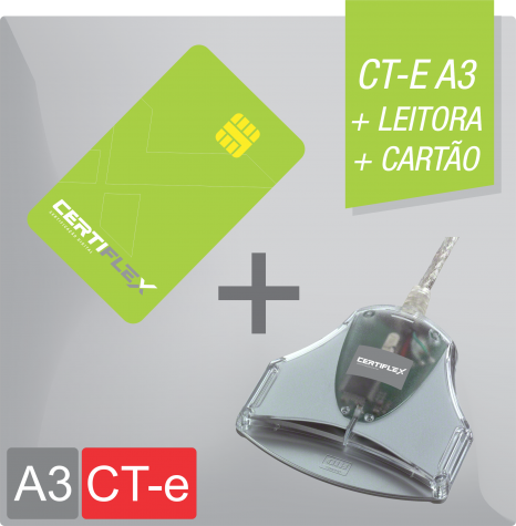 Certificado Digital para Transportadoras A3 em cartão + leitora (CT-e A3)