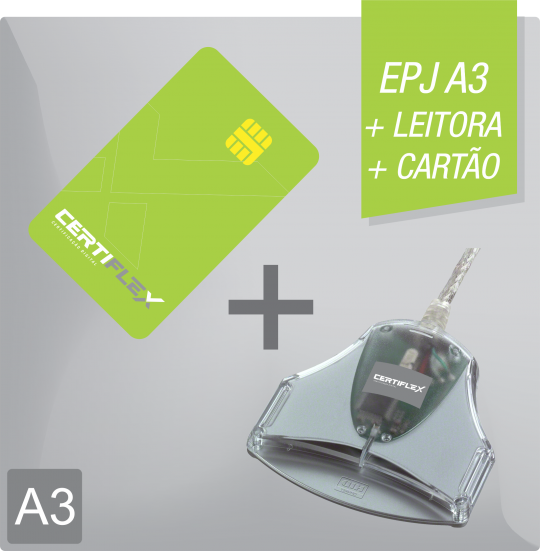 Certificado Digital para Pessoa Jurídica A3 em cartão + leitora (e-PJ A3) 